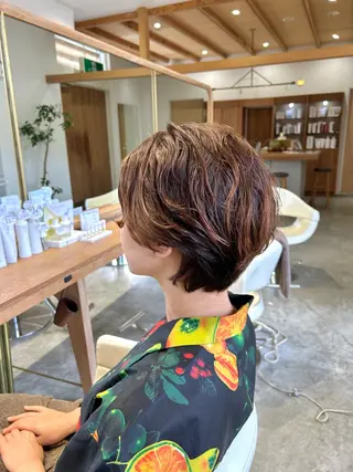 ショート パーマ 佐藤 悠生 メンズパーマ.カットのヘアスタイル