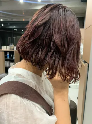 ミディアム パーマ ボブパーマコテ巻き風 パーマNo1深江秀平のヘアスタイル