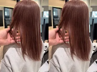 セミロング カラー 韓国透明感カラー 髪質改善🫧のヘアスタイル