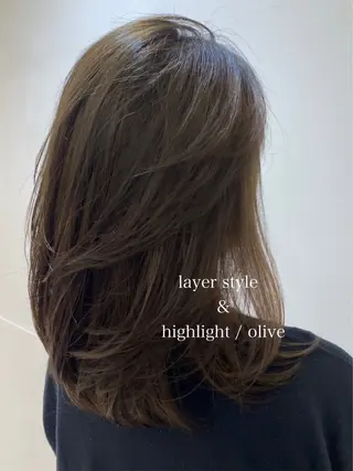 ミディアム カラー hair&eye サトウのヘアスタイル
