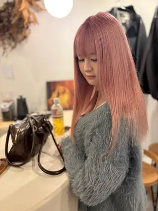 ロング カラー 中目黒ブリーチカラー ボブ橋本青輝のヘアスタイル