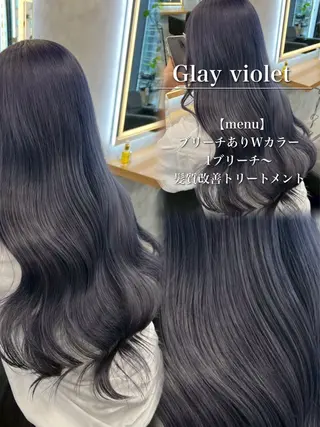 ロング カラー ヘアアレンジ ダメージレスカラー 🩵HIYO🩵のヘアスタイル