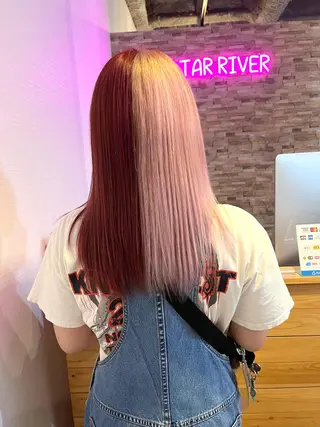 ロング カラー ヘアカラー&縮毛矯正 STAR☆RIVERのヘアスタイル