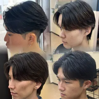 ミディアム メンズ 焼津メンズパーマ特化 大石雄生のヘアスタイル