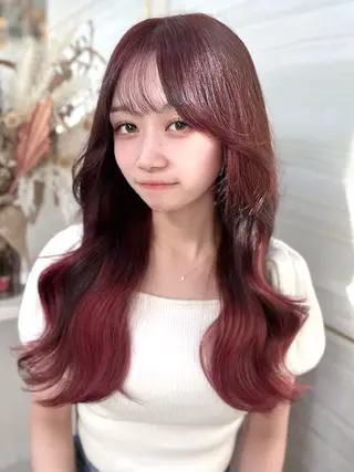 ロング カラー 🦋高瀬寛菜🦋 韓国レイヤーのヘアスタイル