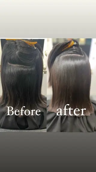 ミディアム 梅田縮毛矯正◻︎髪質 改善◻︎細見 了眞のヘアスタイル