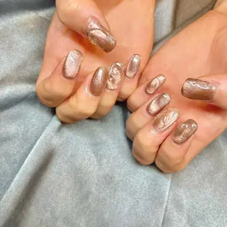 セミロング カラー パーマ ヘアアレンジ メンズ キッズ ネイル マツエク・マツパ アイブロウ el. by Aoのネイルデザイン