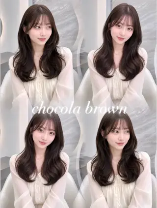 セミロング カラー ヘアアレンジ 🖤kana韓国ヘア 艶髪カラー特化🖤のヘアスタイル