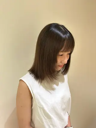 ミディアム 田中 樹奈のヘアスタイル