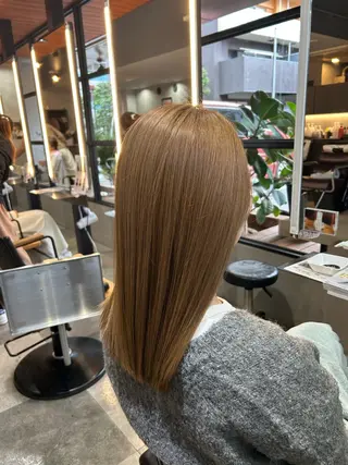 ロング カラー 艶カラー/ベージュ/ ショート/安岡哲兵のヘアスタイル
