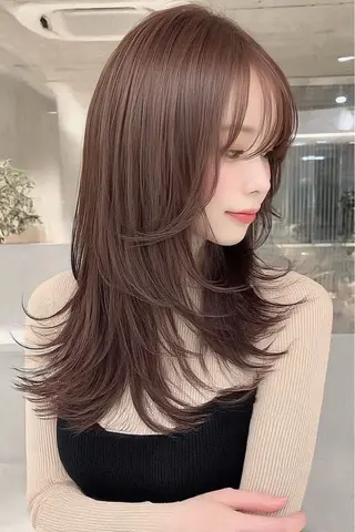 ロング カラー 🍒モテ暖色カラー × うる艶✧ ゆなのヘアスタイル