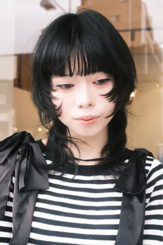 ミディアム パーマ 似合わせ レイヤー須川のヘアスタイル