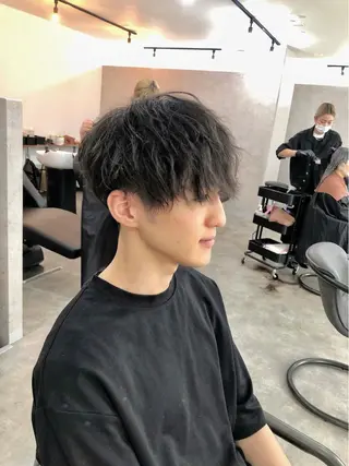 ショート カラー パーマ ヘアアレンジ メンズ キッズ ネイル マツエク・マツパ エビスザキレン/メン ズ/心斎橋🌳のヘアスタイル