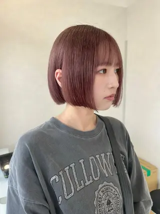 ミディアム カラー 長山 茉白のヘアスタイル