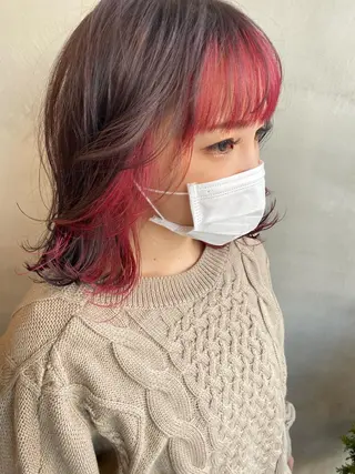 ミディアム カラー ヘアアレンジ ネイル マツエク・マツパ 夜23時まで予約🉑 reverieあきらのヘアスタイル