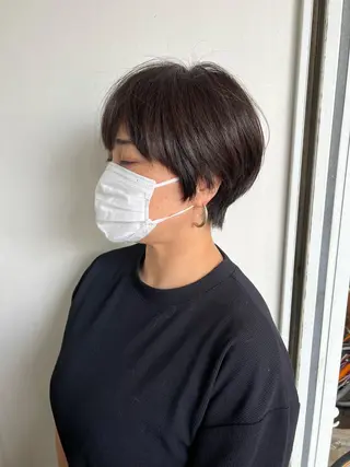 ショート カラー ブリーチなしで透明感 カラー松内真太のヘアスタイル