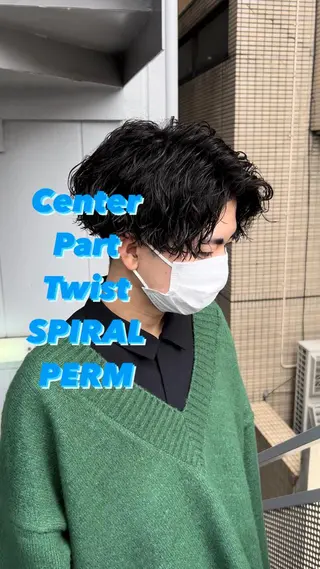 パーマ メンズ アイブロウ 曲がる縮毛矯正 LIBER 岩名のヘアスタイル