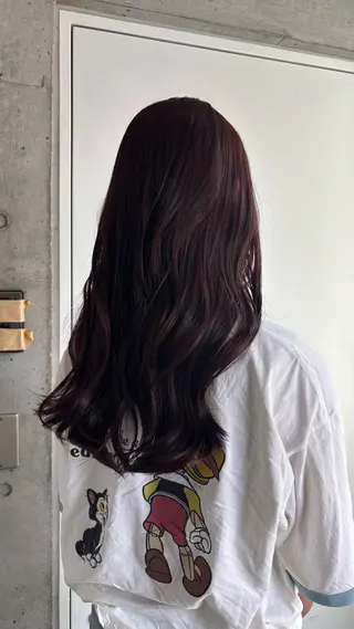 ロング 赤髪/暖色カラー /にこのヘアスタイル