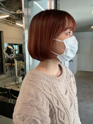 ミディアム カラー 透明感カラー✂︎ /縮毛矯正/YUKAのヘアスタイル