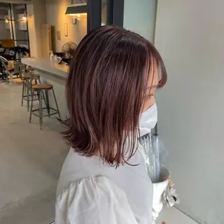 ミディアム カラー パーマ ヘアアレンジ 🤍透明感カラー🤍 Ryujiのヘアスタイル