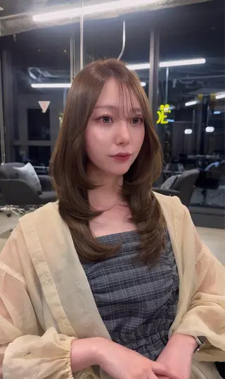 セミロング カラー 髪質改善🫧 カラー特化/Hinaのヘアスタイル
