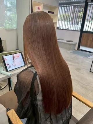 ロング パーマ 🍒モテ暖色カラー × うる艶✧ ゆなのヘアスタイル
