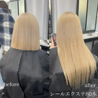 ロング カラー エクステ🩵ブリーチ 韓国ヘア🩵KAEのヘアスタイル