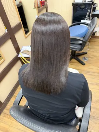 ロング カラー パーマ みやたゆうき 髪質改善講師のヘアスタイル