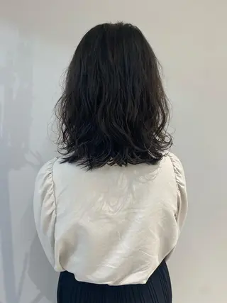 セミロング カラー パーマ 渋谷  中性ヘア あかりのヘアスタイル