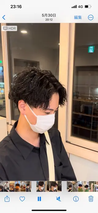 ショート パーマ メンズ 野中 慈穏のヘアスタイル