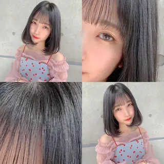 セミロング カラー ハイトーン×レイヤー カットTAKUMIのヘアスタイル