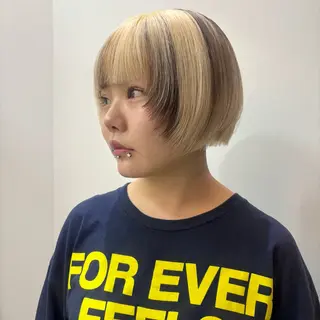 ショート カラー ブリーチ×似合わせハ イトーン🍎ののかのヘアスタイル