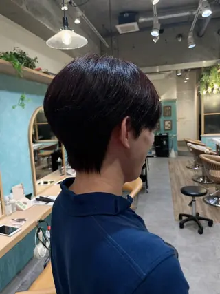 カラー メンズ rina韓国レイヤー ハッシュカットのヘアスタイル