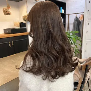 ロング カラー 🌷ラベンダーピンク 顔まわり🌷ねいろのヘアスタイル