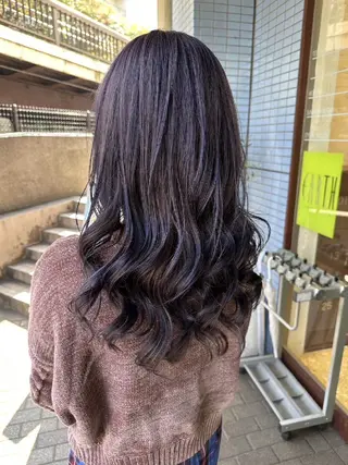 ロング カラー パーマ ヘアアレンジ Hair&Make EARTHのヘアスタイル