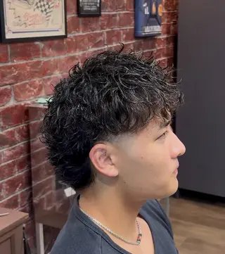 ミディアム パーマ メンズ 森 将綺のヘアスタイル