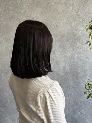 ミディアム カラー ナチュラル🪽透明感 艶カラー/吉塚樋口のヘアスタイル