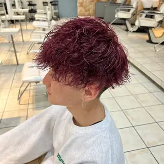 ショート カラー パーマ メンズ ツイスパ特化 石川 歳也のヘアスタイル