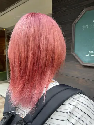 セミロング カラー みねぎし ふうかのヘアスタイル