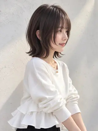ミディアム ボブウルフ/ レイヤーKOUGAのヘアスタイル