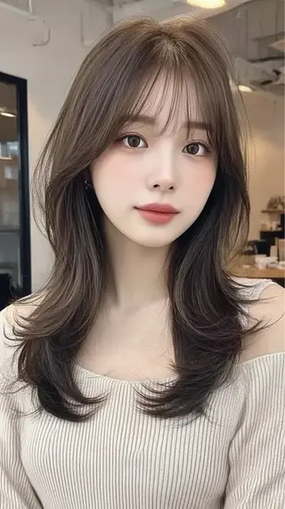 ロング カラー 韓国×艶ハイトーンが かわいい✨️リオ🍒のヘアスタイル
