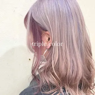 ミディアム カラー 佐藤 瑚碧のヘアスタイル