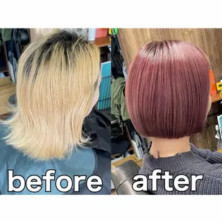 ショート カラー Lull1人美容室 イージーパーマのヘアスタイル