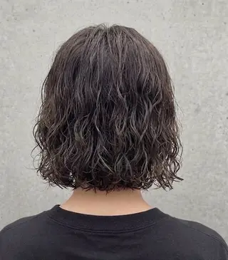 ミディアム パーマ はせがわ りえのヘアスタイル