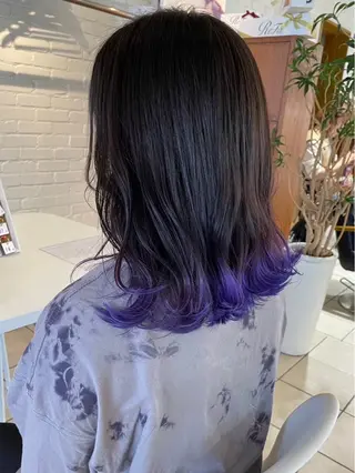 セミロング カラー 💫レイヤーカット 💫ブリーチ💫サキのヘアスタイル