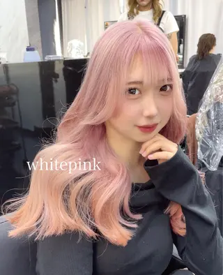 ロング カラー エクステ🩵ブリーチ 韓国ヘア🩵KAEのヘアスタイル