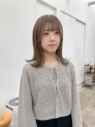 ミディアム カラー メンズカットパーマ/ ブリーチ高柳将太のヘアスタイル