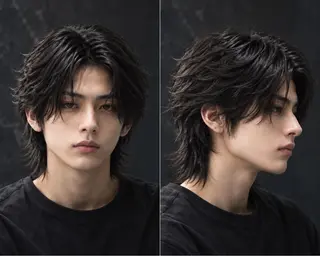 ショート パーマ メンズ ウルフスタイル アメ村 河合顕正のヘアスタイル