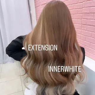 ロング カラー エクステ🩵ブリーチ 韓国ヘア🩵KAEのヘアスタイル
