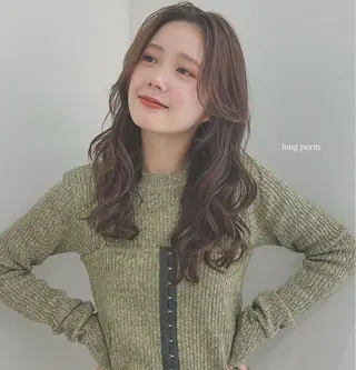 ロング パーマ 骨格診断カット.𖥔 ボブ/レイヤー/碧夢のヘアスタイル